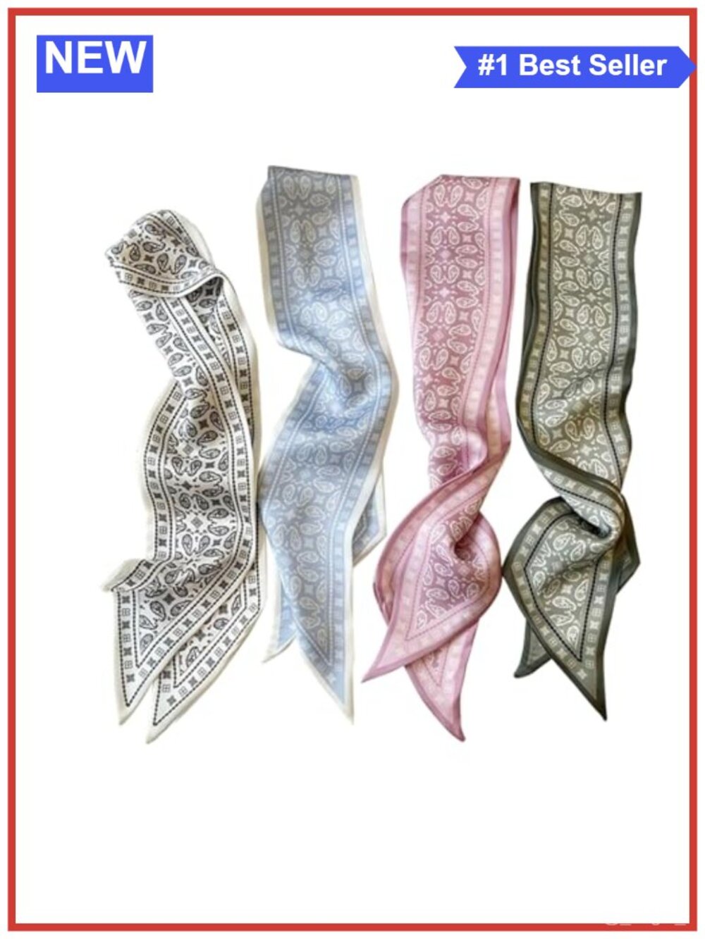 RFQMNO Hair Scarf for Women 35x2.36 Purse & Bag Scarves Lightweight Polyester